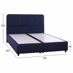 Κρεβάτι μπλε ύφασμα με αποθηκευτικό χώρο dolores